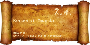 Korponai Amanda névjegykártya
